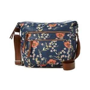 NWT - Bueno Vegan Leather Croesbody Bag - Floral/Blue